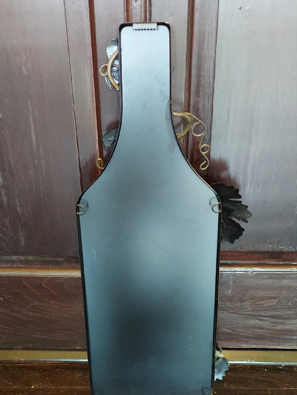 Kirklands Green and Gold Grape Bottle Wall Décor
